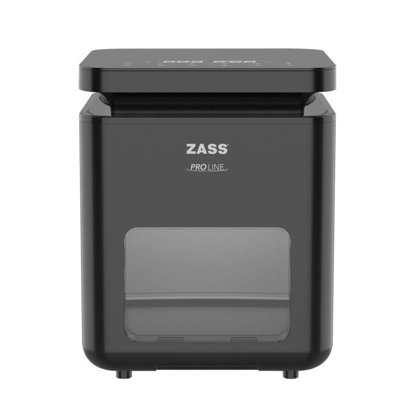 Multifunctional fryer (oven type) with hot air ZASS Pro Line ZAF 10, 1400W, 6 L capacity, Double digital control panel, Transparent window, Adjustable temperature, Dehydration function, 8 preset programs, Black