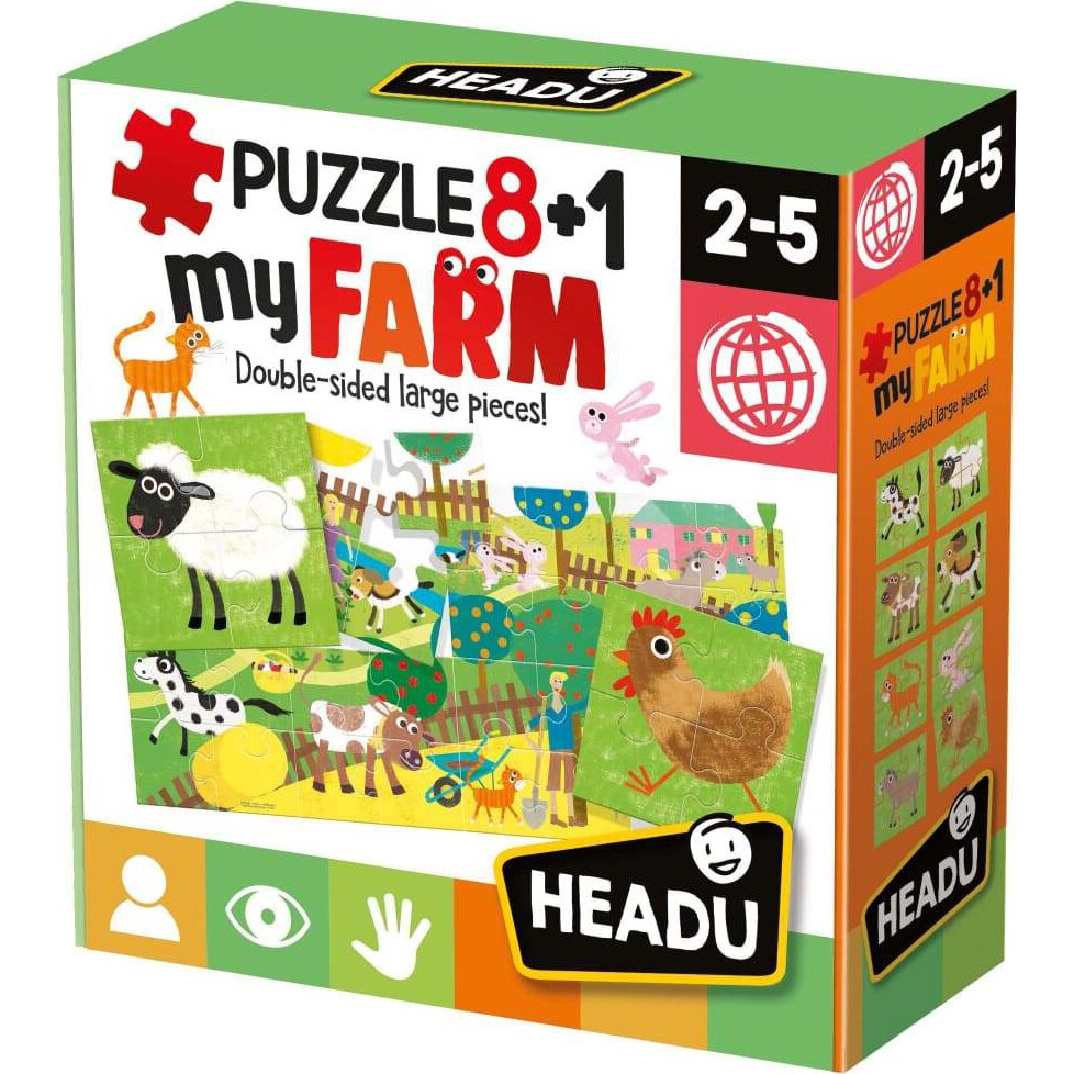 Puzzle Headu Teacher Tested - Ferma, 2 fete, 8+1
