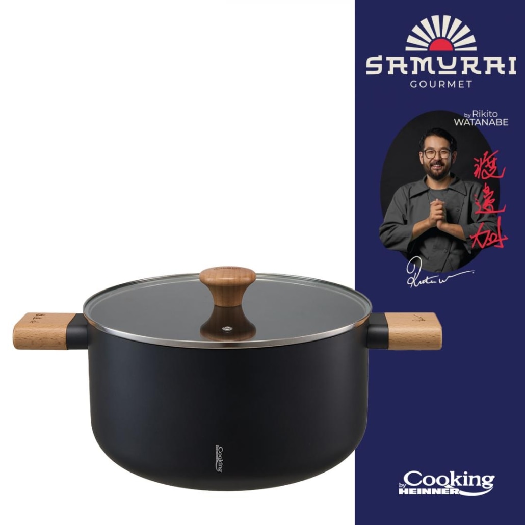 Cooking by Heinner - Samurai Gourmet pot with lid, ceramic, induction, 24x12.5 cm, 5.3 L