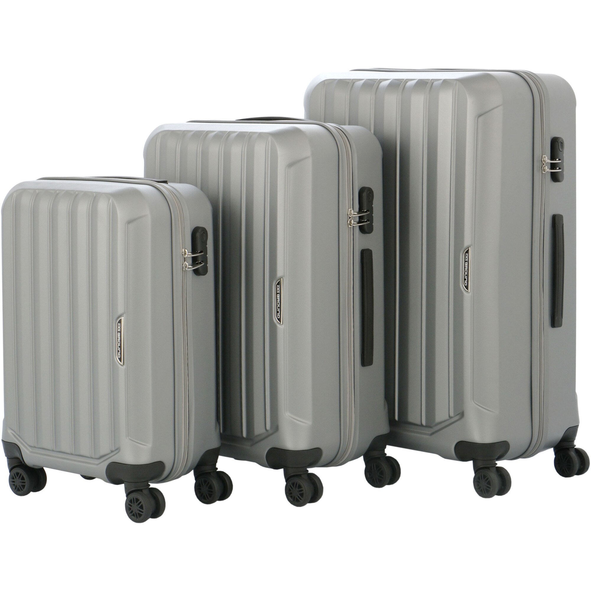 Set 3 trolere Ground AQA, ABS, marime S+M+L, culoare griargintiu