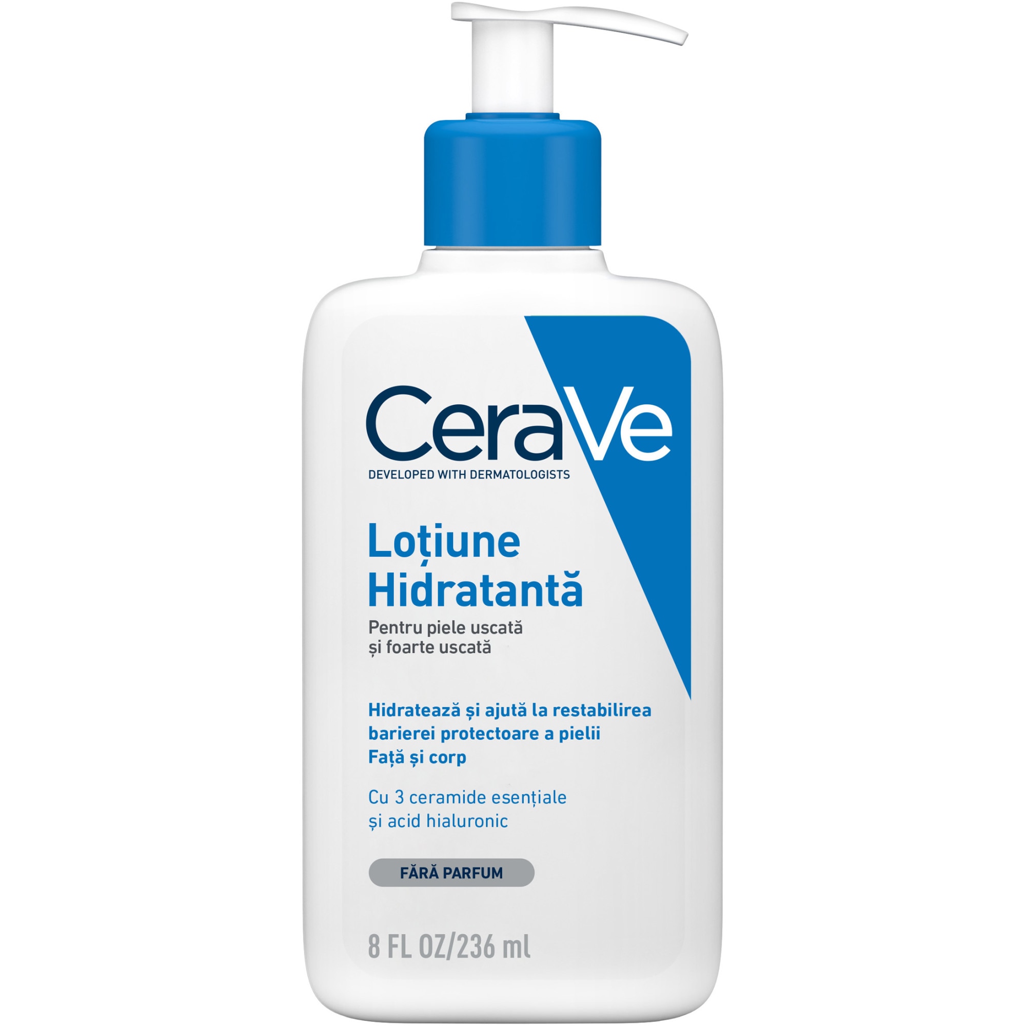 Lotiune hidratanta pentru fata si corp CeraVe pentru piele uscata si foarte uscata, 236 ml