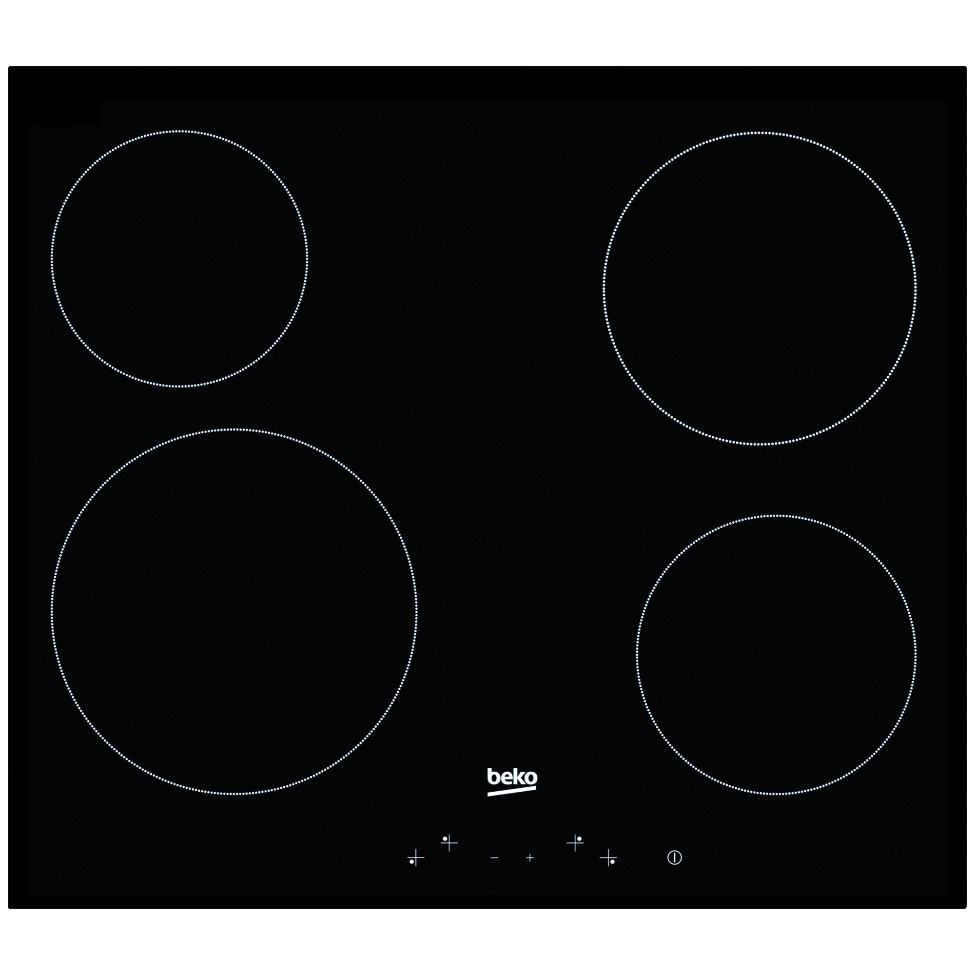 Plita incorporabila Beko HIC64401, Vitroceramica, 4 zone de gatit, Control touch, 60 cm, Negru