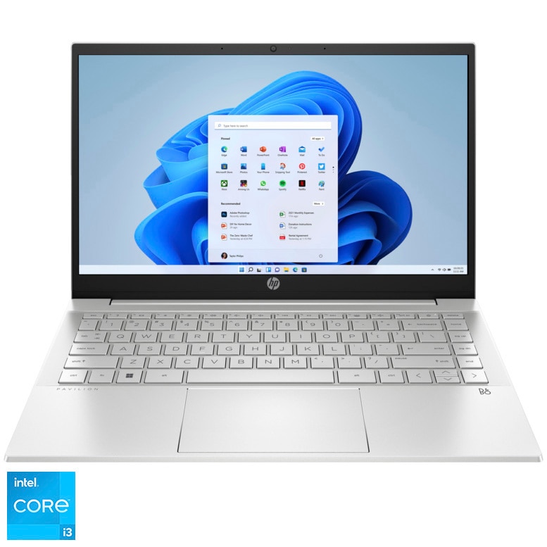 Laptop HP Pavilion 14dv2027nn cu procesor Intel(r) Core(tm) i31215U pana la 440 GHz, 14", Full HD, IPS, 8GB DDR4, 256GB SSD, Intel(r) UHD Graphics, Windows 11 Home, Natural Silver