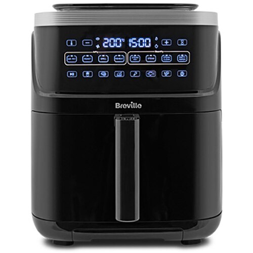 Breville Halo Steam Digital VDF133X-01 hot air fryer, 1700 W, 7 L capacity, steam cooking function, 6 preset settings, digital display, 200 ºC, automatic shut-off function, easy cleaning, black