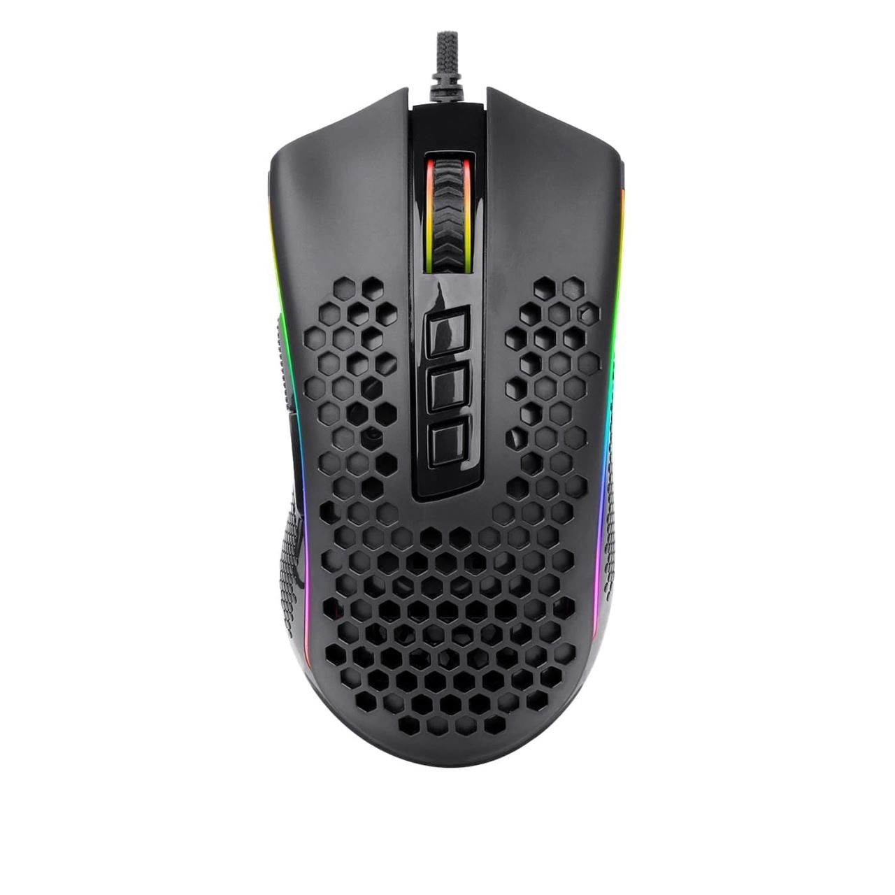 Mouse gaming Redragon Storm, Ultrausor 85g, iluminare RGB, cablu flexibil, Negru