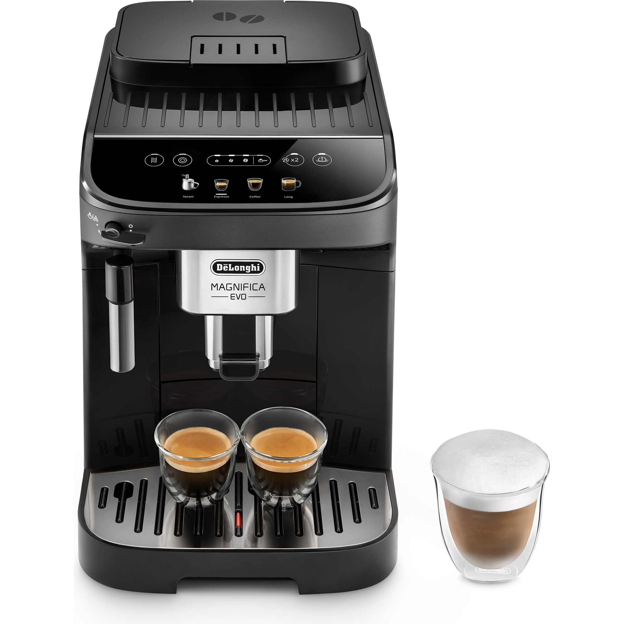 De'Longhi Magnifica Evo ECAM 29021B automatic espresso machine, 1450 W, 15 bar, 18 l, manual milk frothing system, grinder with 13 settings, black