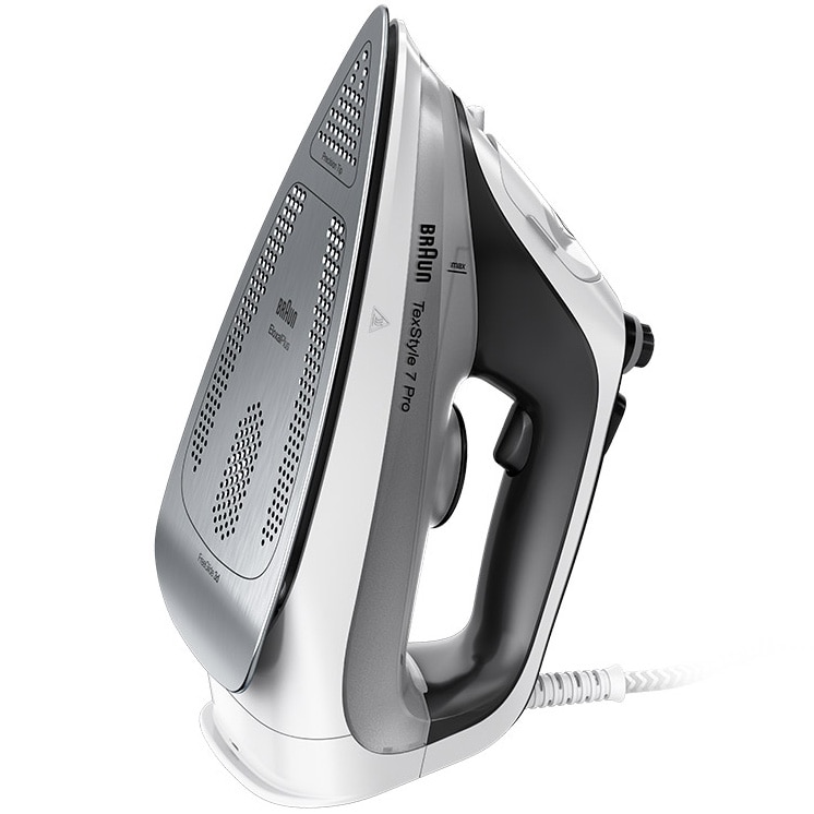Braun TexStyle 7 SI7149WB iron, 2900 W, variable steam 50g/min, steam jet 220g/min, 300 ml tank, FreeGlide 3D technology, EloxalPlus soleplate, White/Black