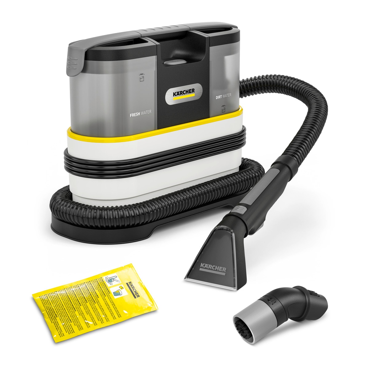 Karcher SE 2 Spot Care vacuum cleaner, compact, spray-extraction washing, 2L tank, cleans and sanitizes.