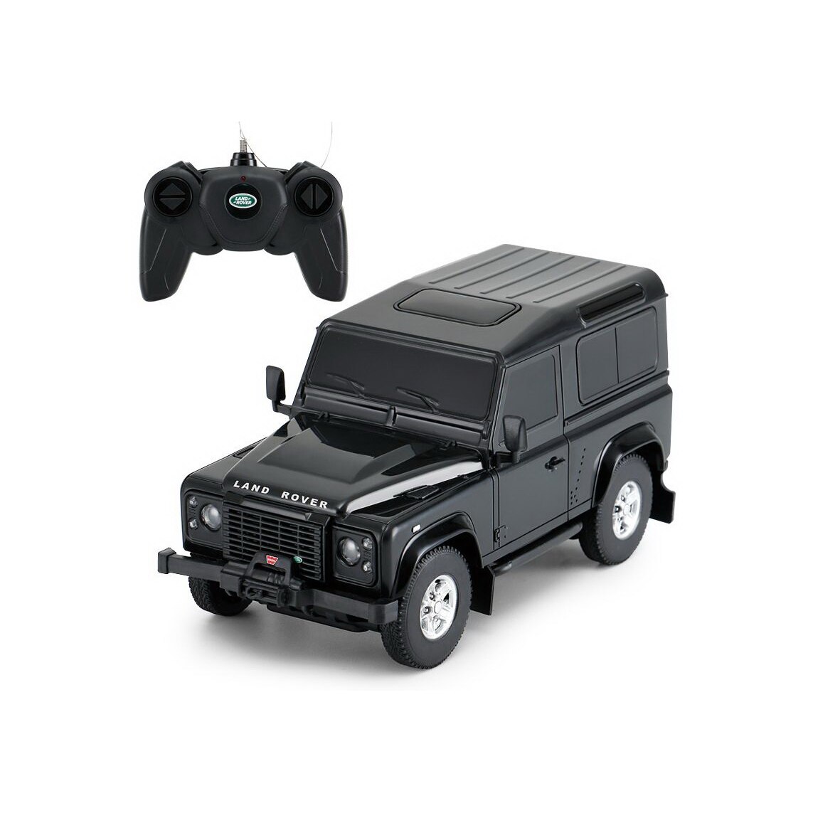 Masinuta Rastar RC - Land Rover Defender, negru, 1:24