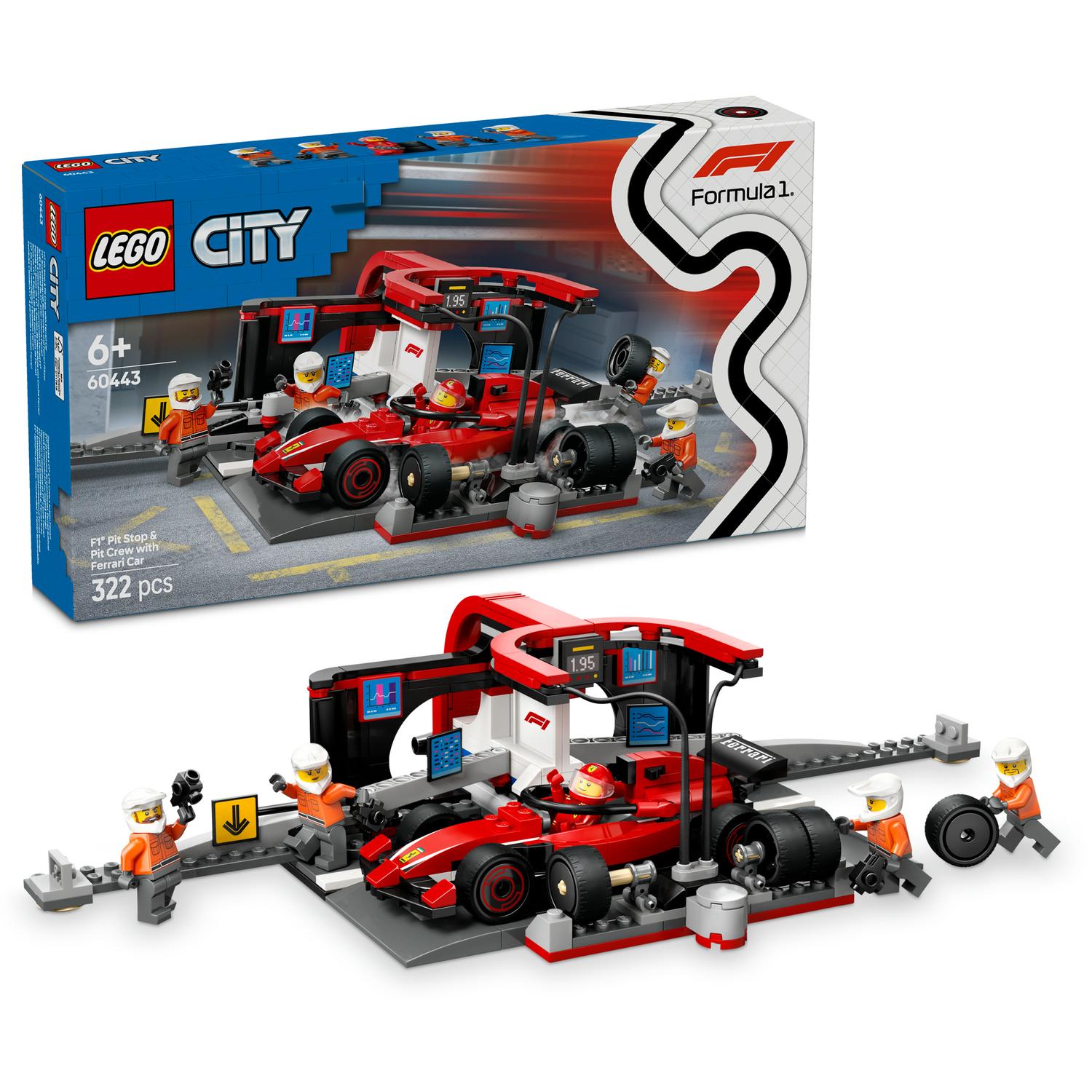 LEGO® City - F1® Box and Mechanics with Ferrari 60443, 322 pieces