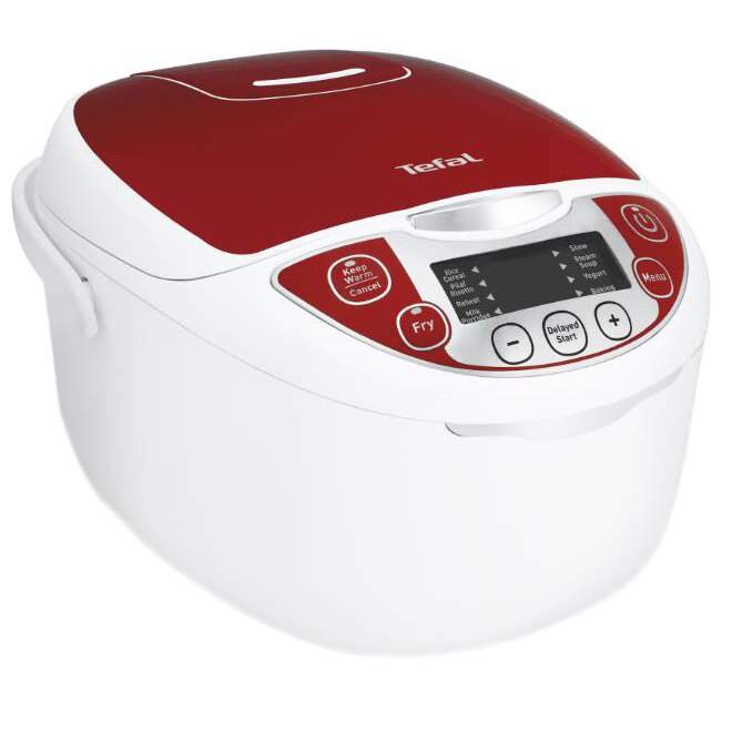 Multicooker Tefal Fuzzy Logic RK705138, 750W, 5 L, 12 Programs, Timer, White/Red