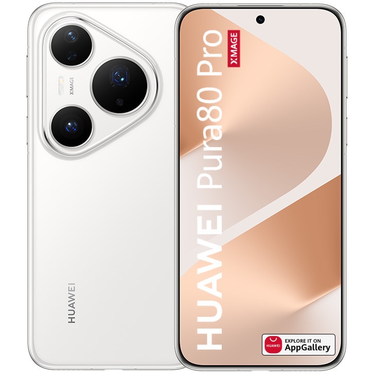 Huawei Pura 80 Pro mobile phone, 512GB, 12GB RAM, Glazed White