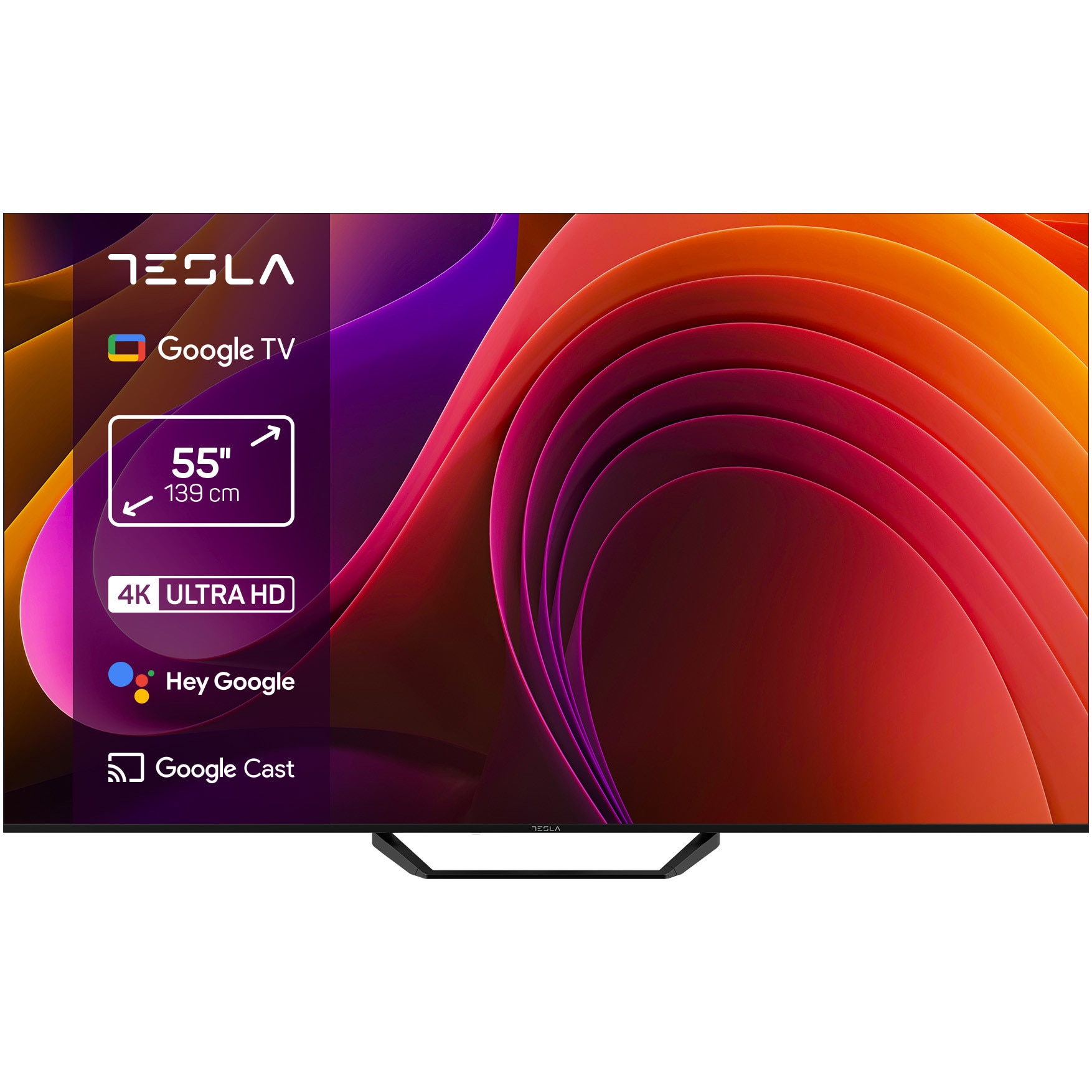 Televizor Tesla LED 55E655BUS, 139 cm, Smart Google TV, 4K Ultra HD, Clasa E