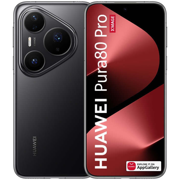 Huawei Pura 80 Pro mobile phone, 512GB, 12GB RAM, Glazed Black