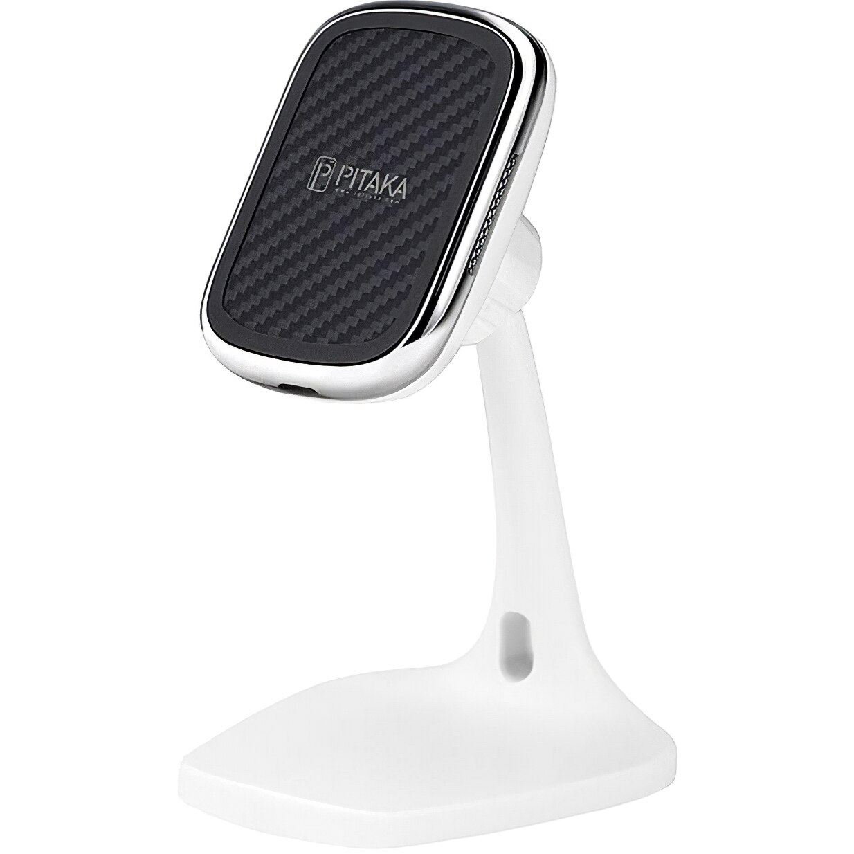 Incarcator Wireless Pitaka MagMount Ivory, Fast Wireless (10W / 7.5W), Magnetic, Fibra Aramida, Alb