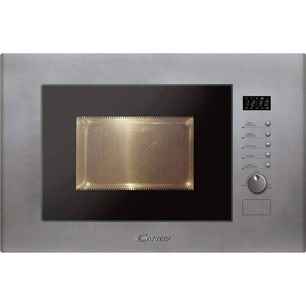 Cuptor cu microunde incorporabil Candy MIC20GDFX, 20 l, 800 W, Grill, Timer,Child lock, Afisaj digital, 8 trepte, Inox