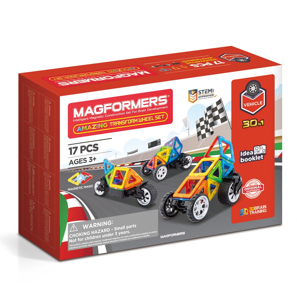 Set de constructie magnetic Magformers - Amazing Transform Wheels, 17 piese