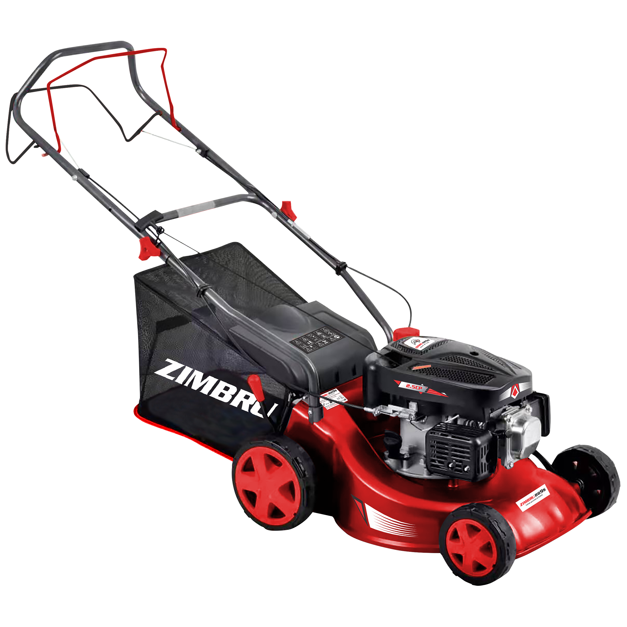 Self-propelled petrol lawn mower Ruris Zimbru 889S, power 2.5 HP, 79 CC, 40 cm cutting width, cutting height 25 - 65 mm, self-propelled, 45 L collector bag
