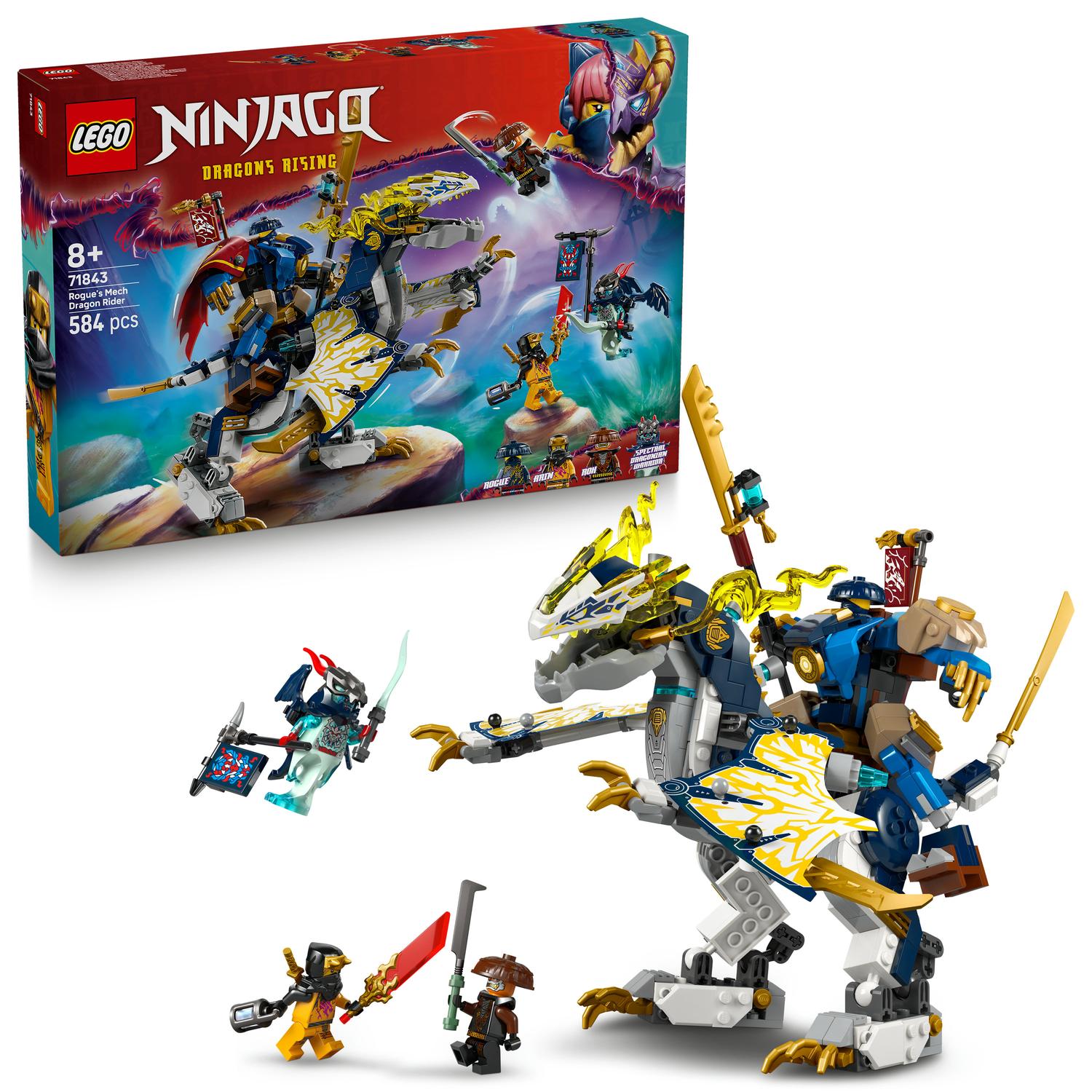 LEGO® NINJAGO® - Robotul calaret de dragon al lui Rogue 71843, 584 piese