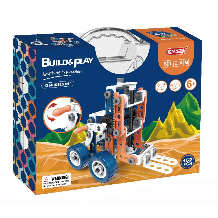 Set de constructie Mappy Build&Play - STEAM, 12 in 1, 152 piese, EM7758