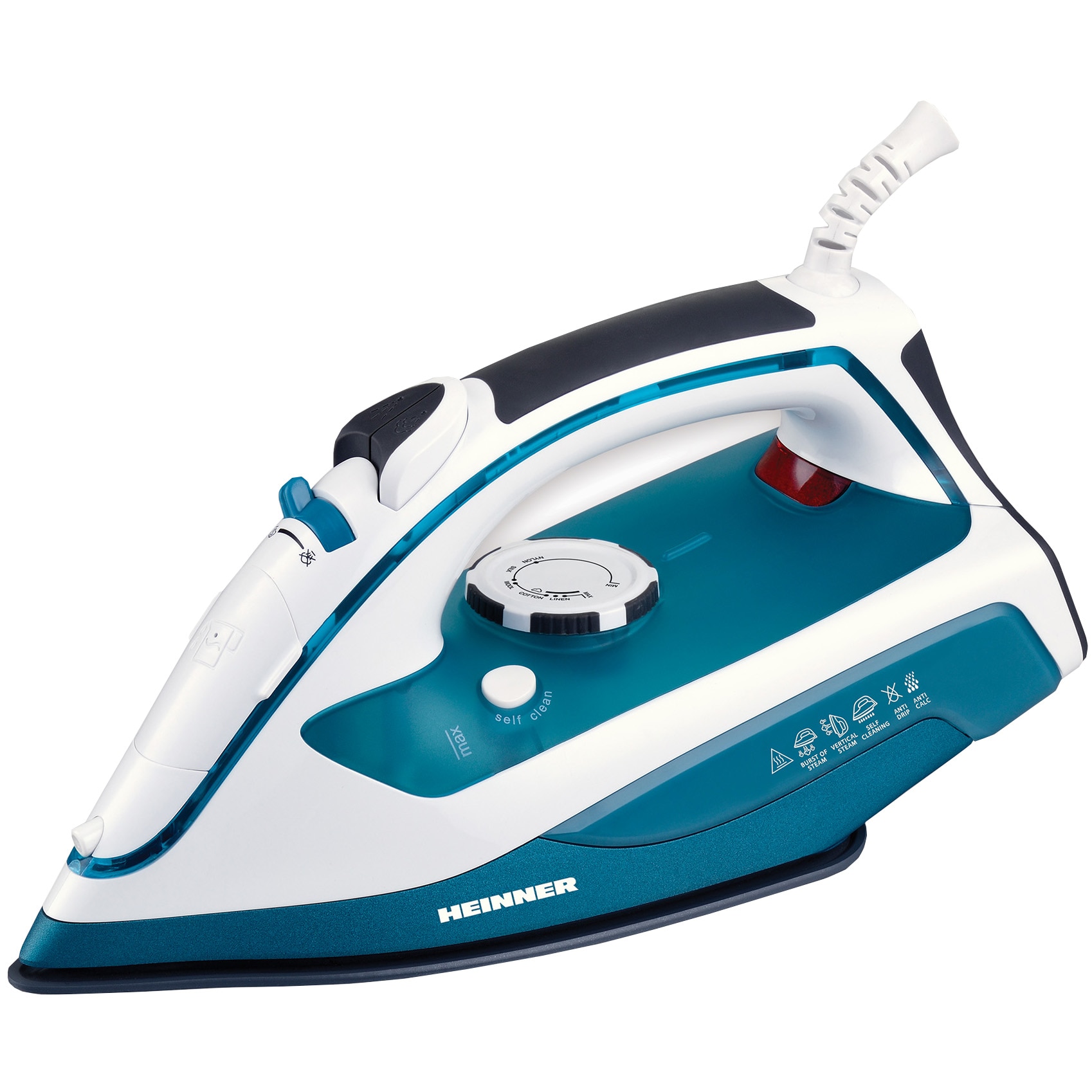 Fier de calcat Heinner HIS-2400TQ, 2400 W, Talpa ceramica, Turquoise