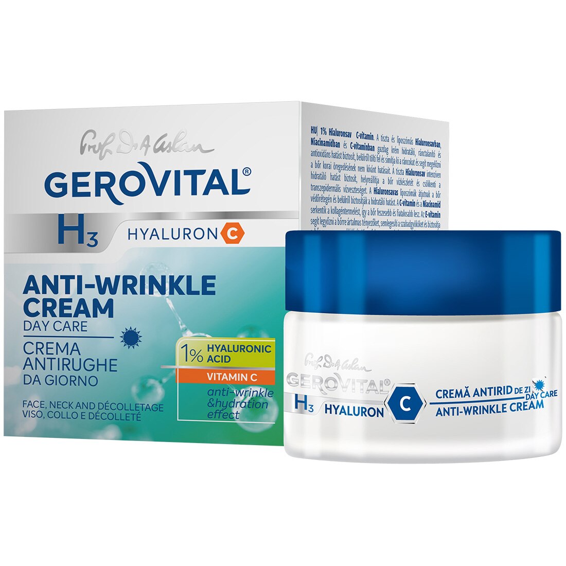 Gerovital H3 Hyaluron C anti-wrinkle day cream, 50 ml