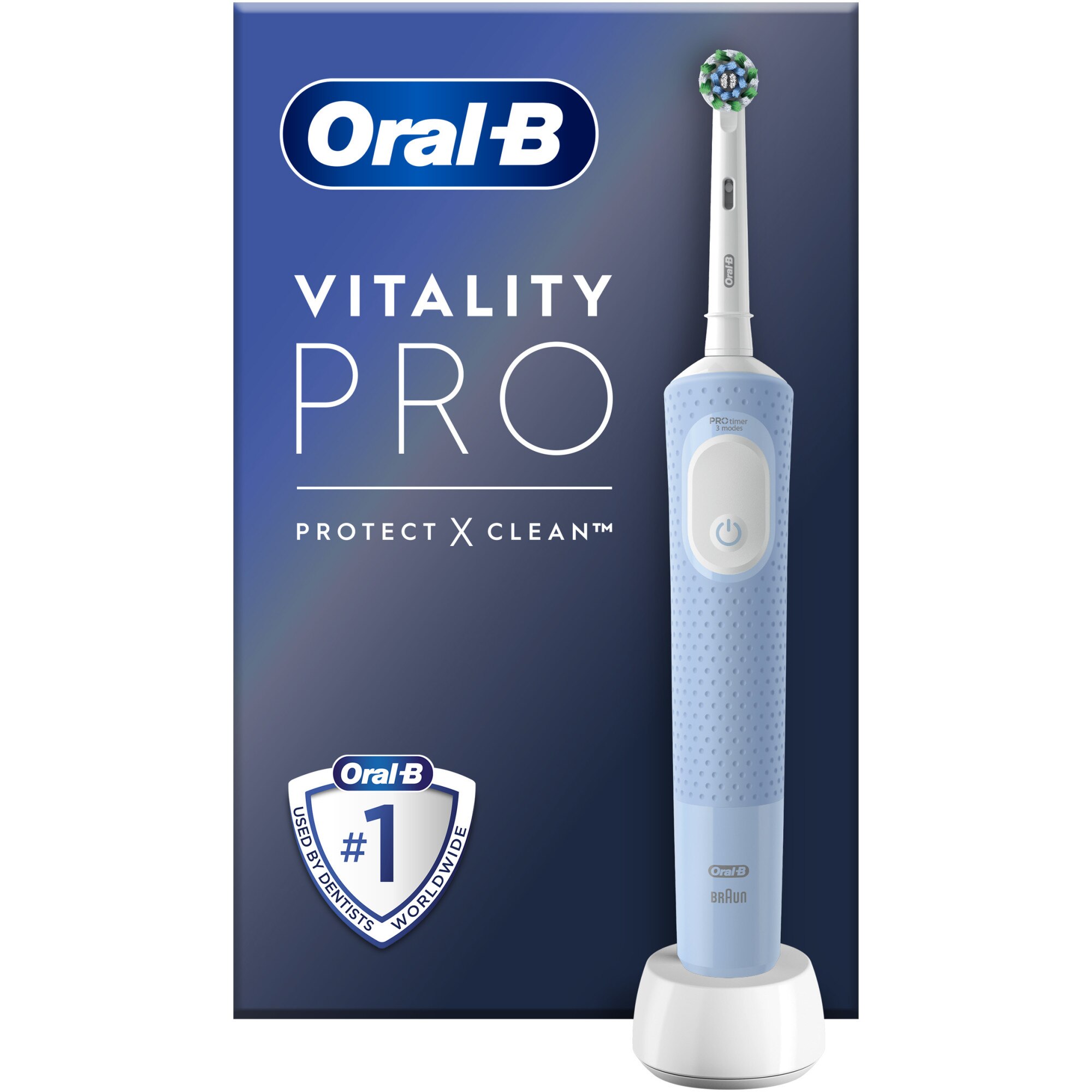 Oral-B Vitality Pro Electric Toothbrush, 3D Clean, 3 Programs, 1 Head, Blue