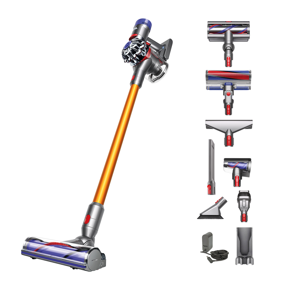 Dyson V8 Absolute 2023 476547-01 upright vacuum cleaner, 425 W, 0.54 l, 40 min autonomy, yellow/gray