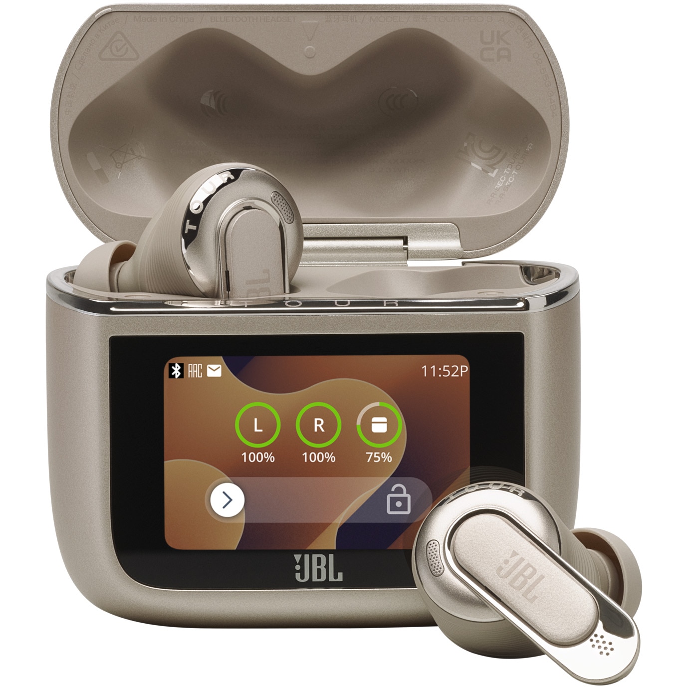 JBL Tour Pro 3 In-Ear Headphones, True Wireless, Bluetooth, True ANC, Smart Case, Spatial Sound, Autonomy 44 hours, Latte
