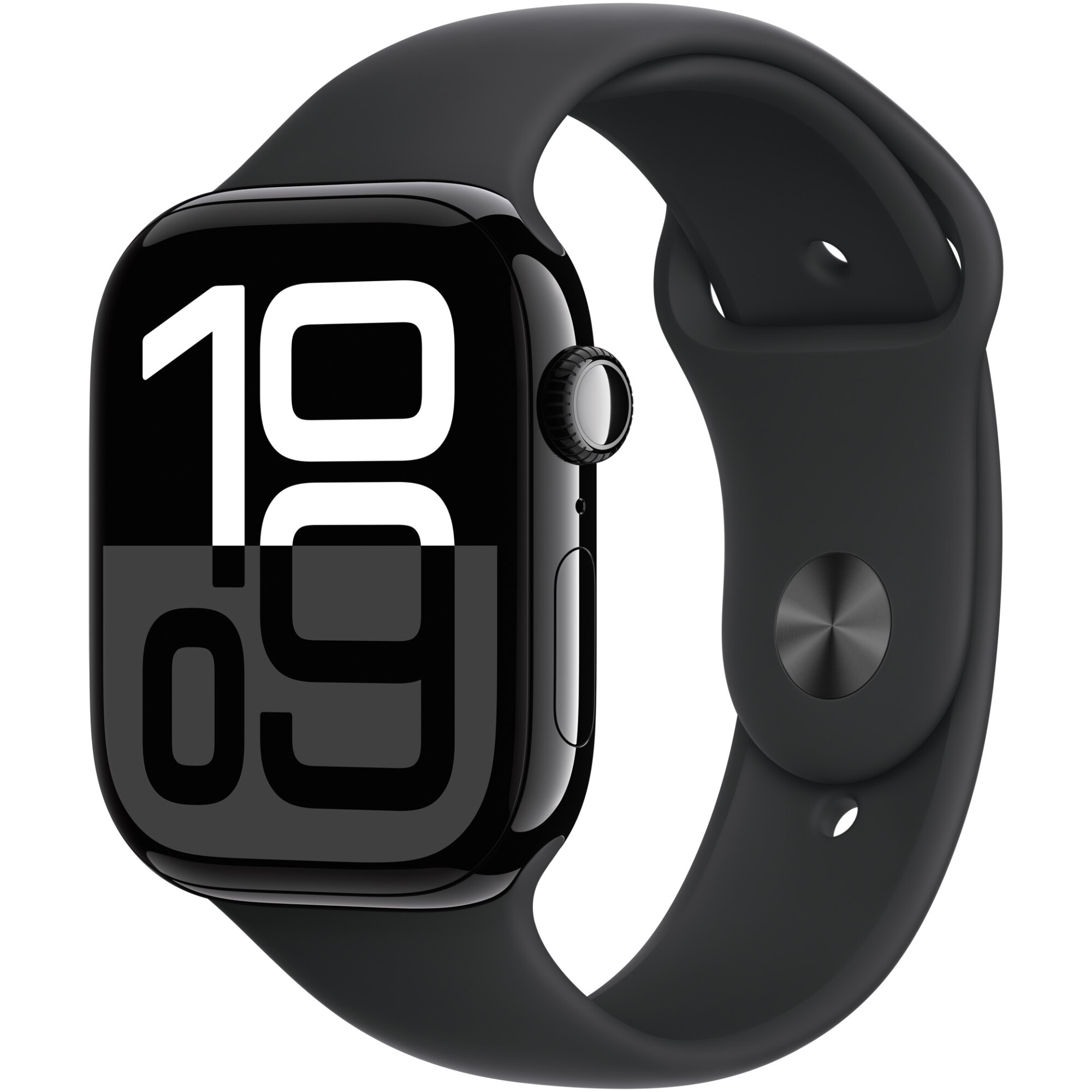 Apple Watch 10, GPS, Cellular, Carcasa Jet Black Aluminium Case 46mm, Black Sport Band - S/M