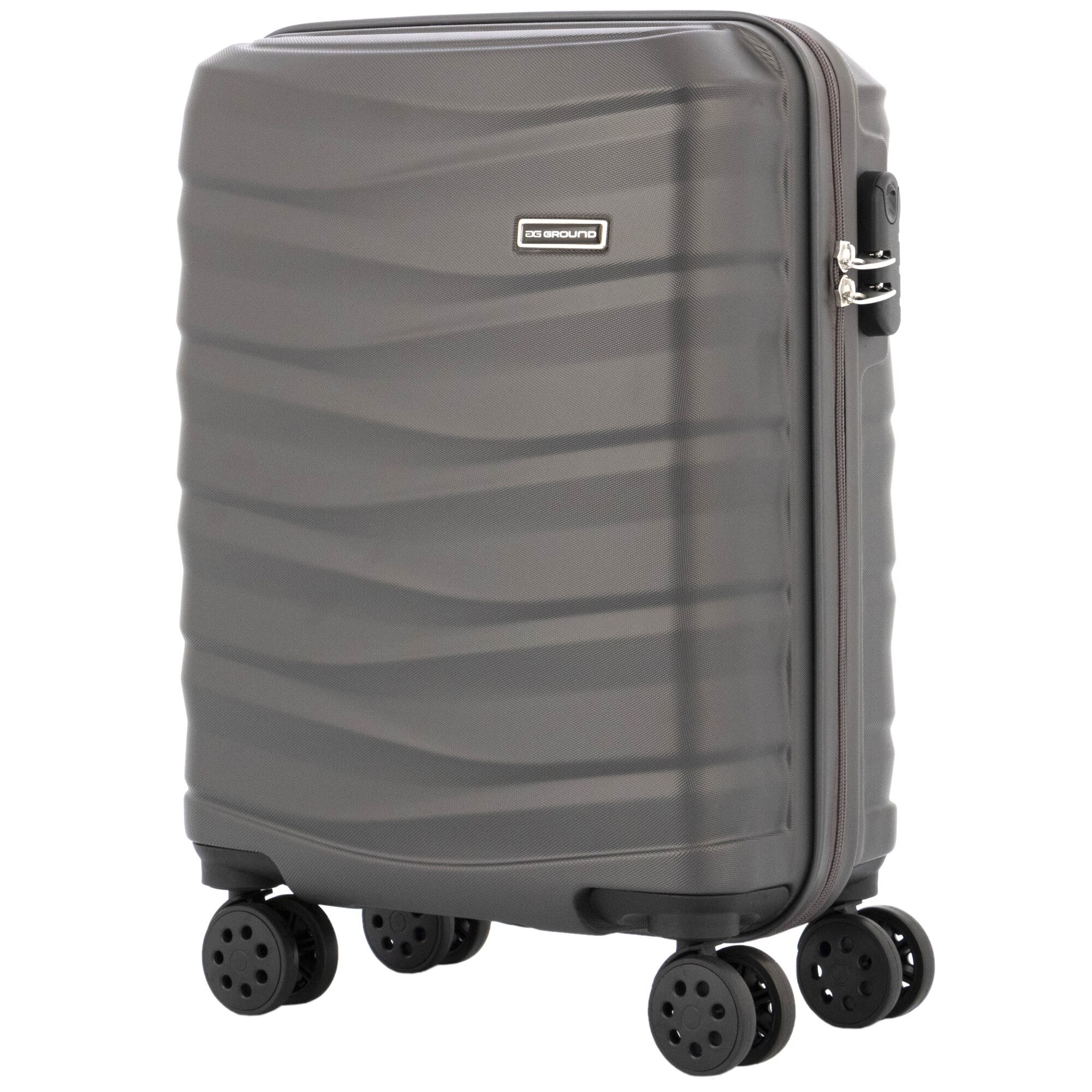 Troler Vague, ABS, culoare Gri inchis, 55 cm