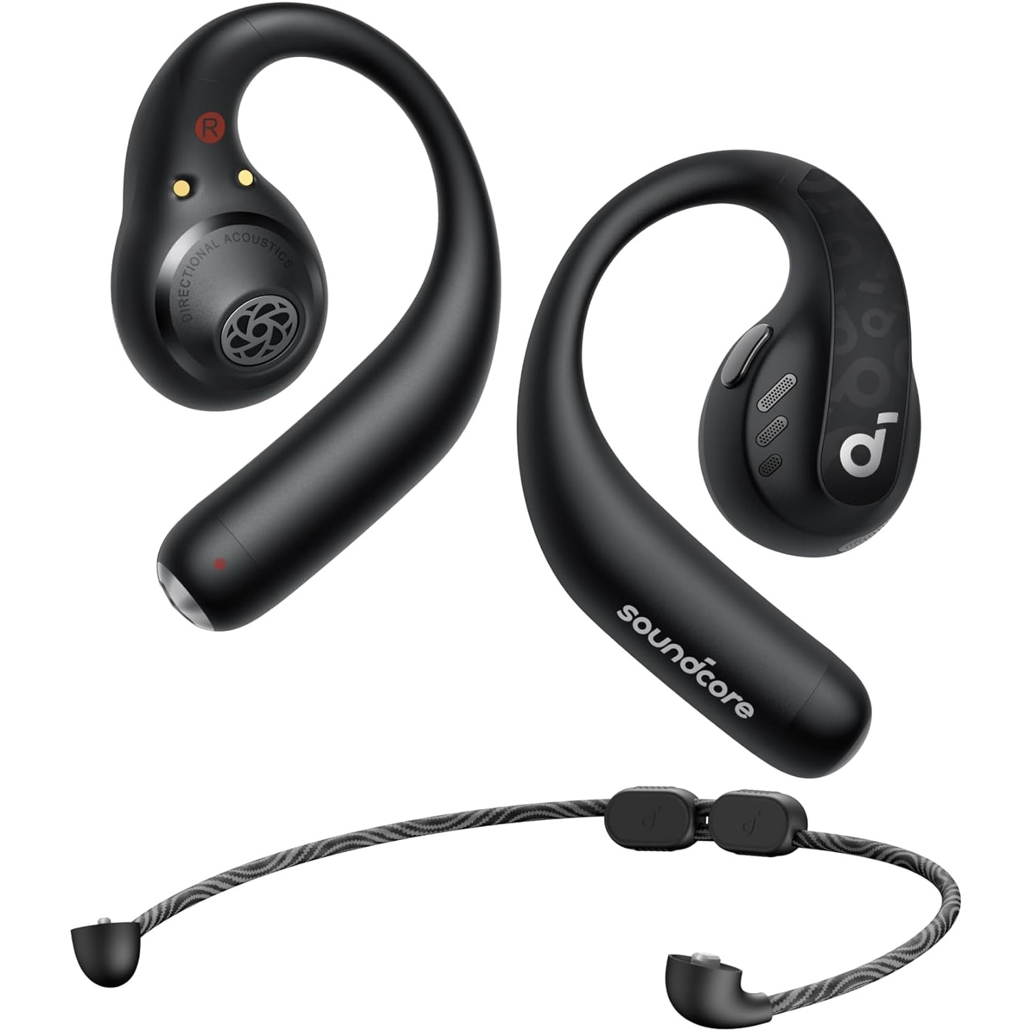 Anker Soundcore AeroFit Pro Open-Ear Headphones, True Wireless, Bluetooth 5.3, IPX5, Black