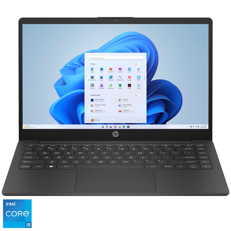 Laptop HP 14ep0012nq cu procesor Intel Core i51335U pana la 46 GHz, 14", Full HD, 8GB DDR4, 256GB SSD, Intel Iris Xe Graphics, Windows 11 Home, Black