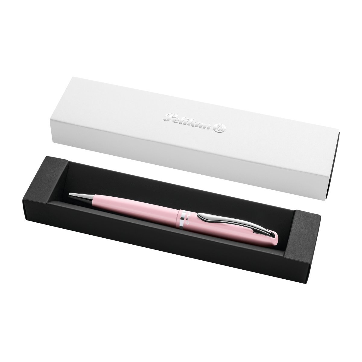 Pelikan Jazz Pastel Pink Metal Ballpoint Pen, Blue Refill, Gift Box