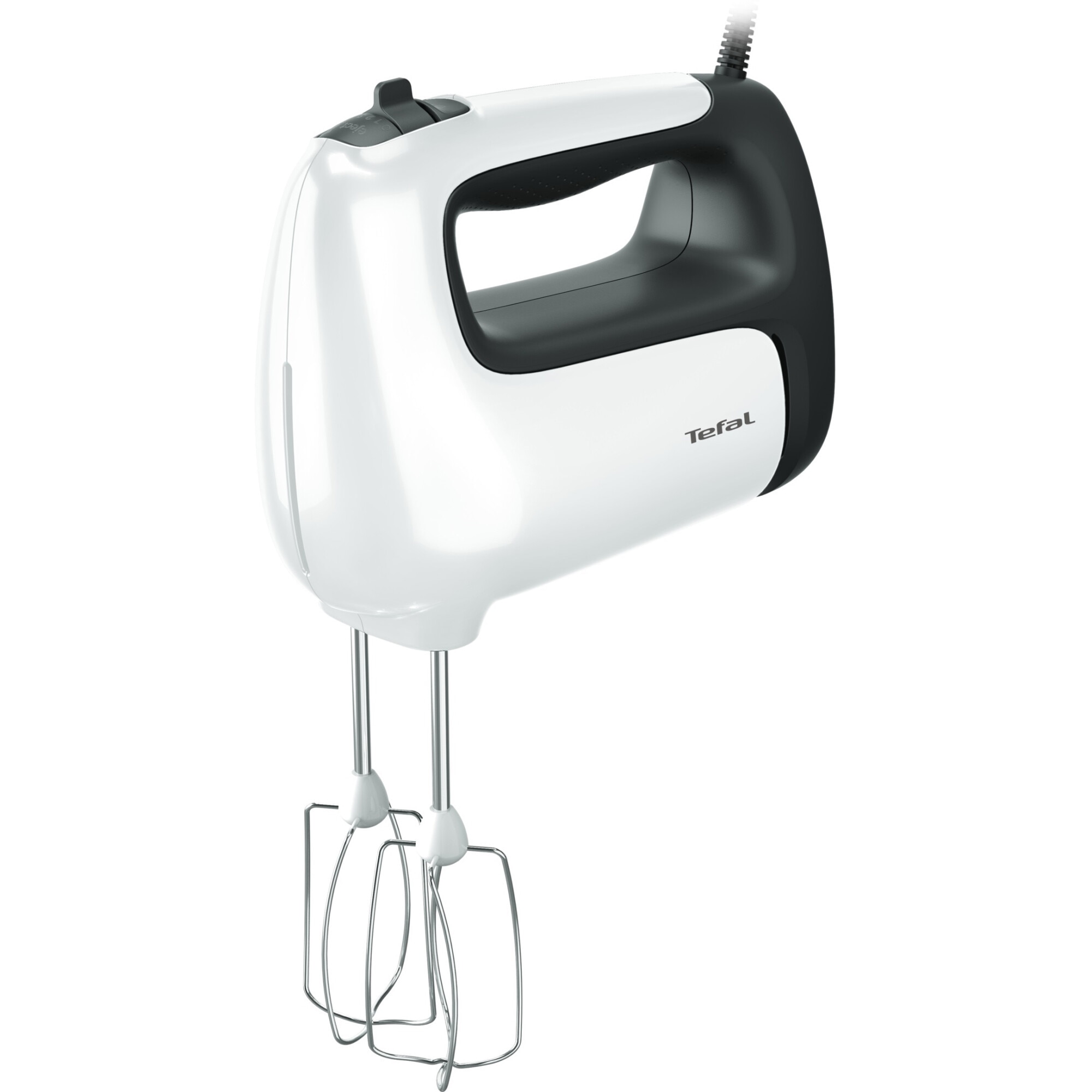 Hand mixer Tefal Prep'Mix HT462138, 500W, 5 speeds, Turbo, 2 accessories for dough, 2 whisks, white