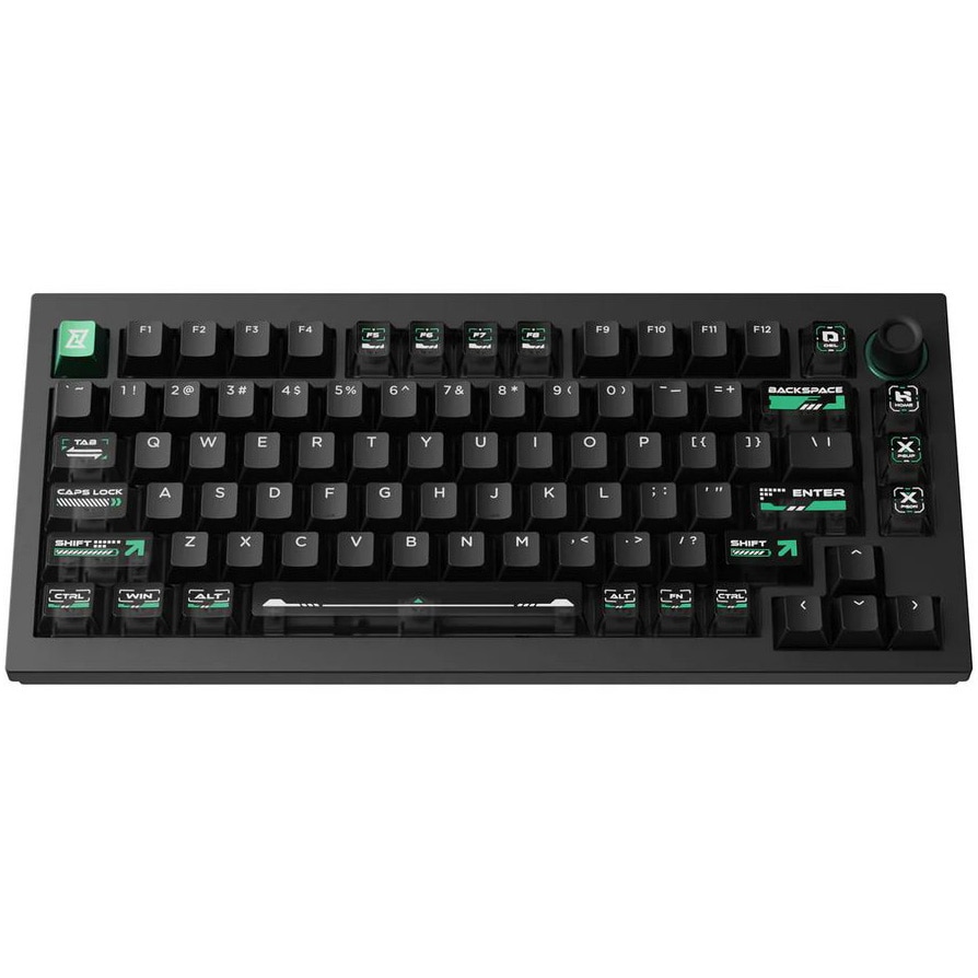 Tastatura mecanica Lemokey by Keychron L5HE, USB-A to USB-C, aluminiu, switch-uri mecanice, taste double shot PBT, Lemokey Ultra-fast Lime, cyber