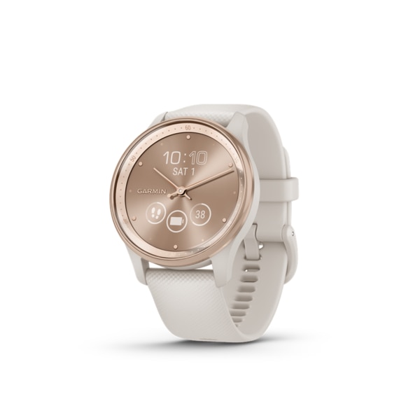 Smartwatch Garmin vivomove Trend, Silicone Band, Peach Gold Stainless Steel Bezel with Ivory Case