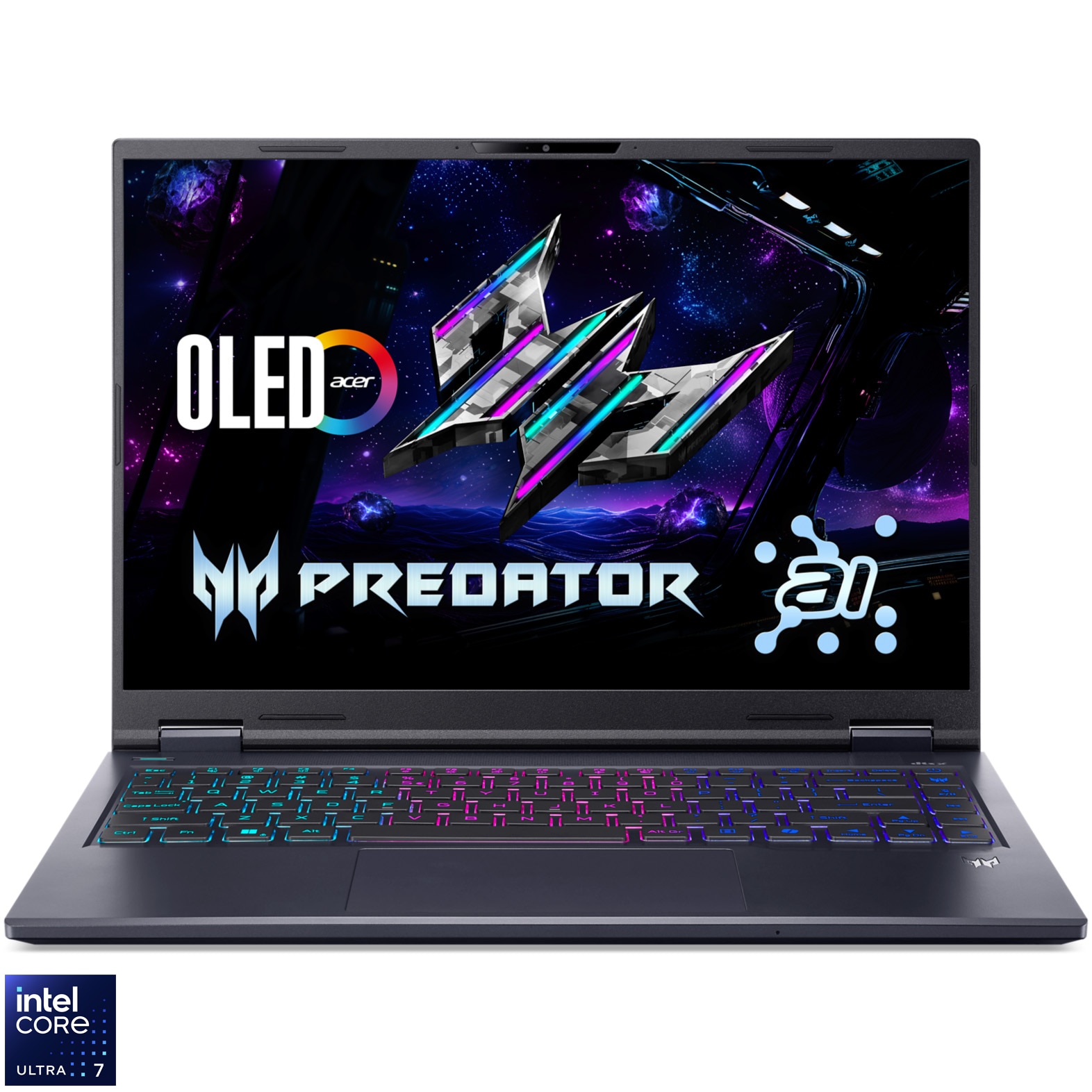Acer Predator Helios Neo 14 AI Gaming Laptop with Intel® Core™ Ultra 7 255H processor up to 5.1 GHz, 14", WQXGA IPS, 165Hz, 32GB LPDDR5X, 1TB SSD, NVIDIA® GeForce RTX™ 5060 8GB GDDR7, No OS, Abyssal Black