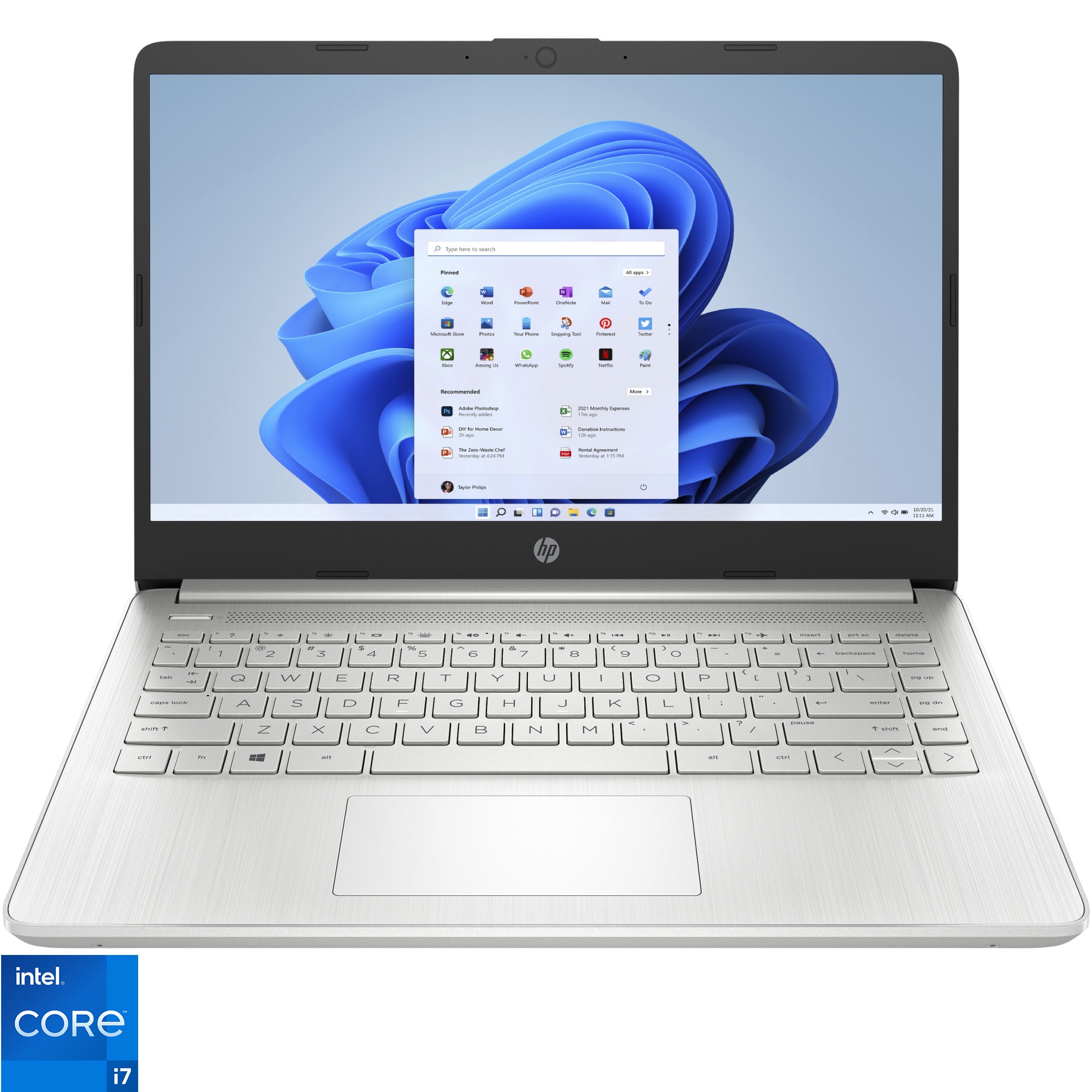 Laptop ultraportabil HP 14sdq5003nq cu procesor Intel Core i71255U pana la 470 GHz, 14", Full HD, 16GB, 512GB SSD, Intel Iris Xe Graphics, Windows 11 Home, Natural Silver