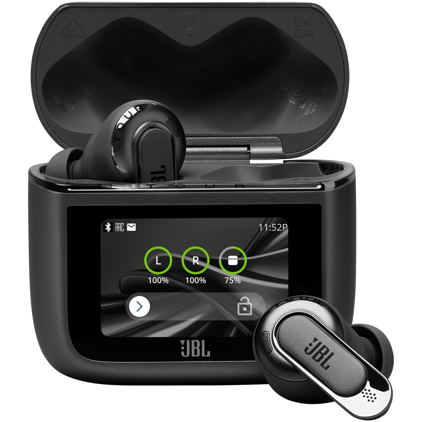 In-Ear Headphones JBL Tour Pro 3, True Wireless, Bluetooth, True ANC, Smart Case, Spatial Sound, Autonomy 44 hours, Black