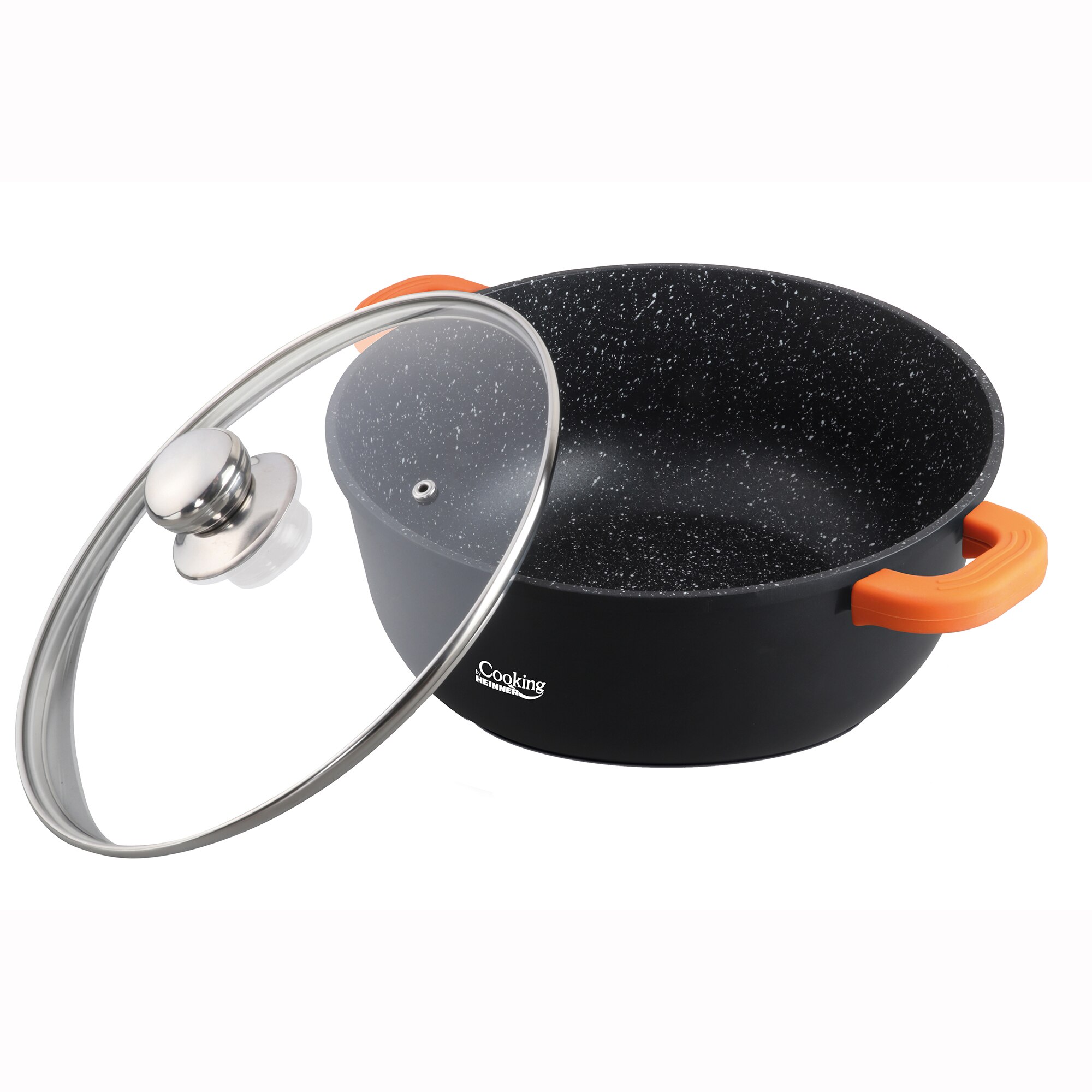 Cratita din aluminiu turnat si capac Dark Line, inductie, 16x7.5 cm, 1.2 L