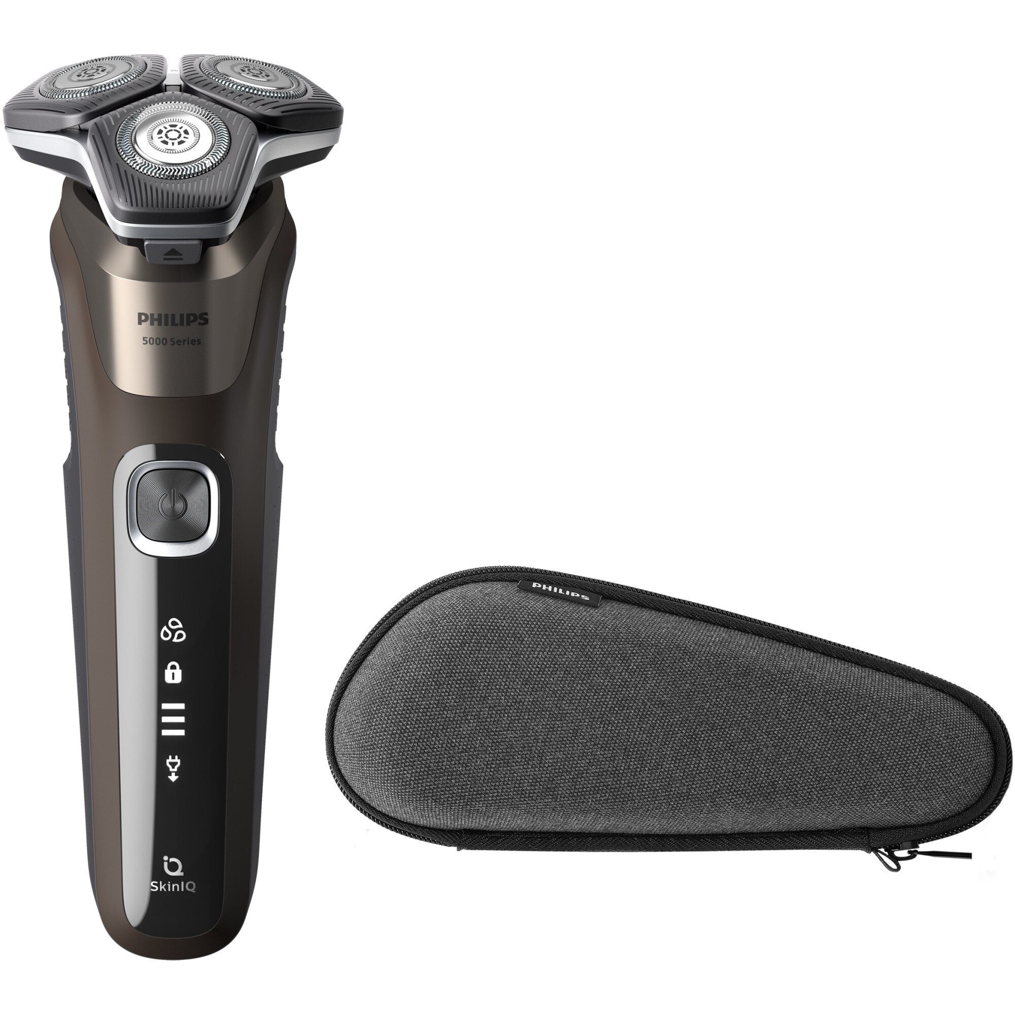 PHILIPS Shaver 5000 S5886/30, umed/uscat, SkinIQ, capete 360°, senzor Power Adapt, 60 min.