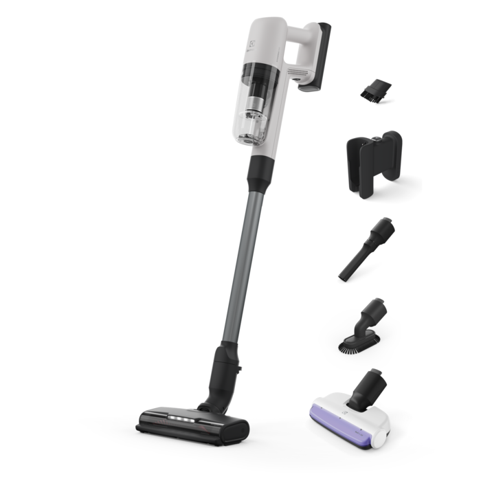 Multifunctional vertical vacuum cleaner Electrolux Seria700 EP71HB14UV, 150W, 4000 mAh LiIon, max autonomy 50 min, PowerPro multi-surface motorized brush with LED, automatic BrushRollClean technology, MINI Turbo brush with UV light for mattresses, sofas, 