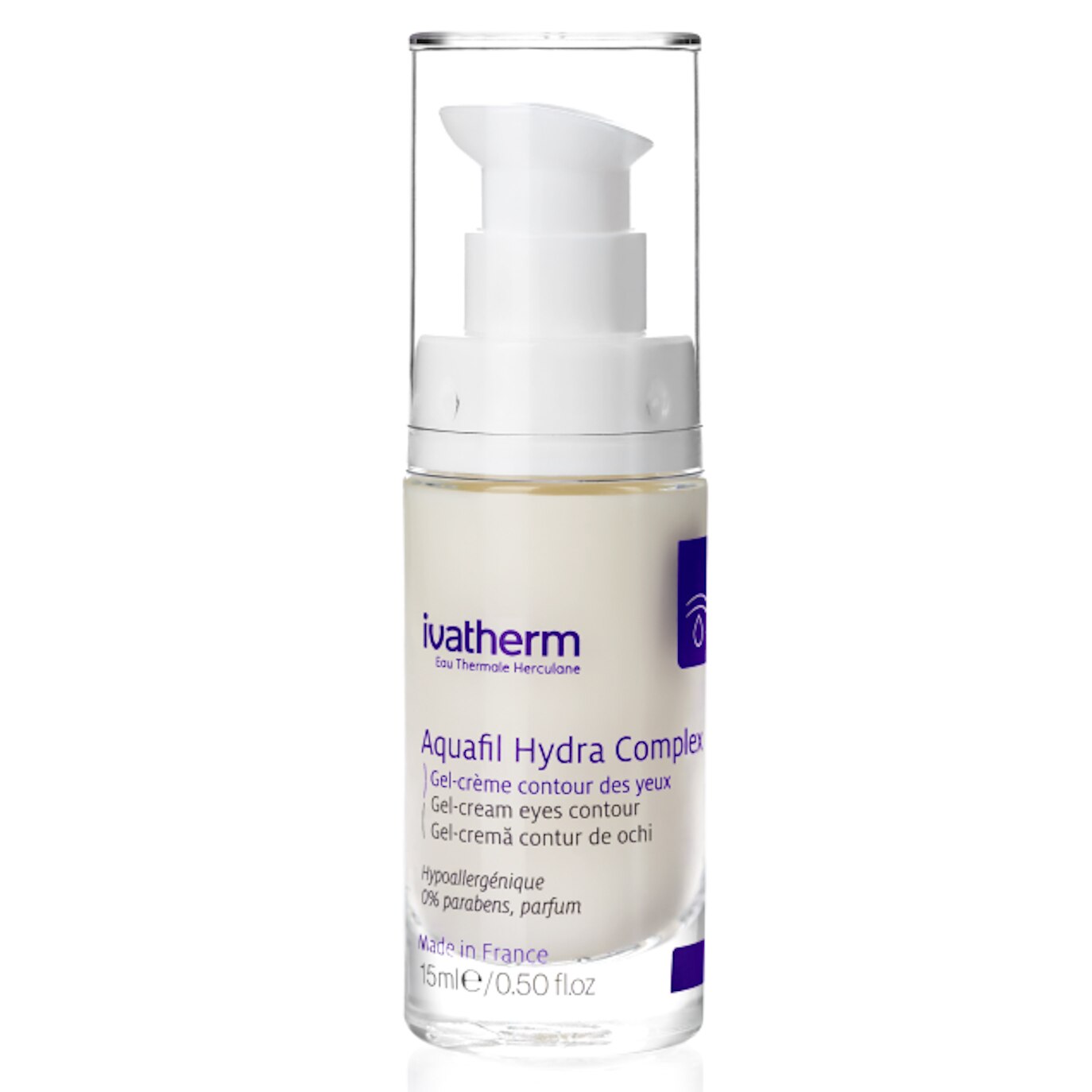 Aquafil Hydra Complex Gel, Ivatherm eye cream, hyaluronic acid, peptides, regenerating, 15ml