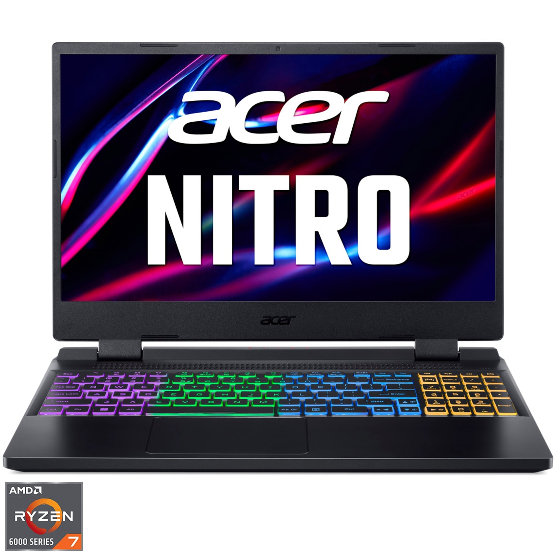 Laptop Gaming Acer Nitro 5 AN51546 cu procesor AMD Ryzen 7 6800H pana la 470 GHz, 156" Full HD, IPS, 144Hz, 16GB, 512GB SSD, NVIDIA GeForce RTX 3070 Ti 8GB GDDR6, No OS, Obsidian Black