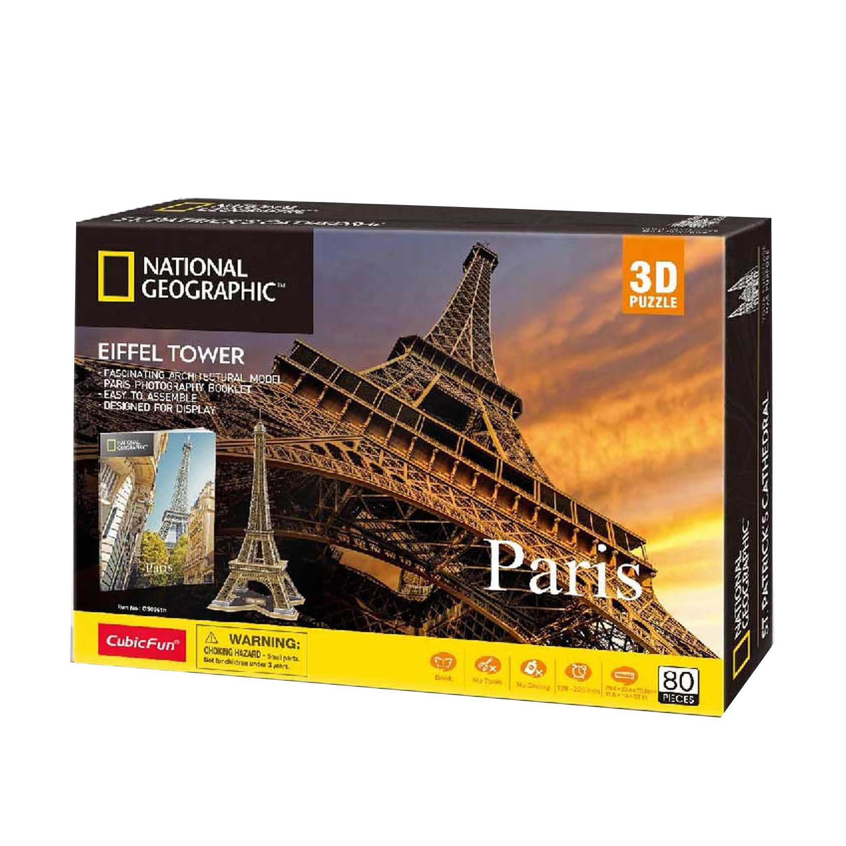 Puzzle 3D Cubic Fun - National Geographic, Paris, 80 piese
