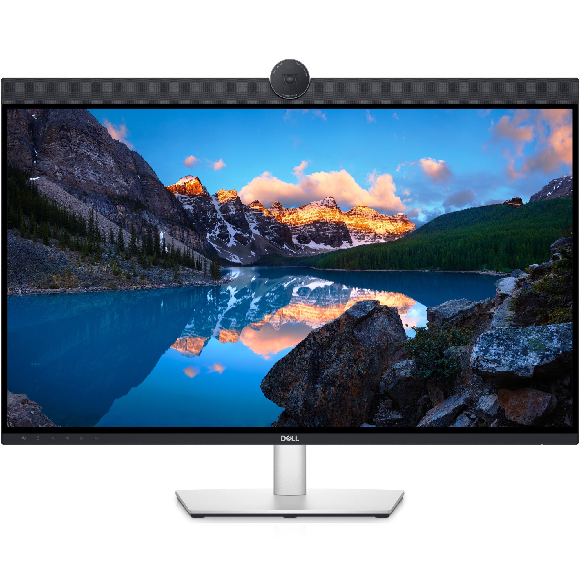 Monitor LED IPS Dell UltraSharp U3223QZ 31.5", UHD (3840x2160), 60Hz, 5ms, Video Conferinta Webcam 4K, Boxe 14W, microfon, Ethernet LAN, HDMI, Display Port, USB-C, Hub USB, Pivot, VESA, negru