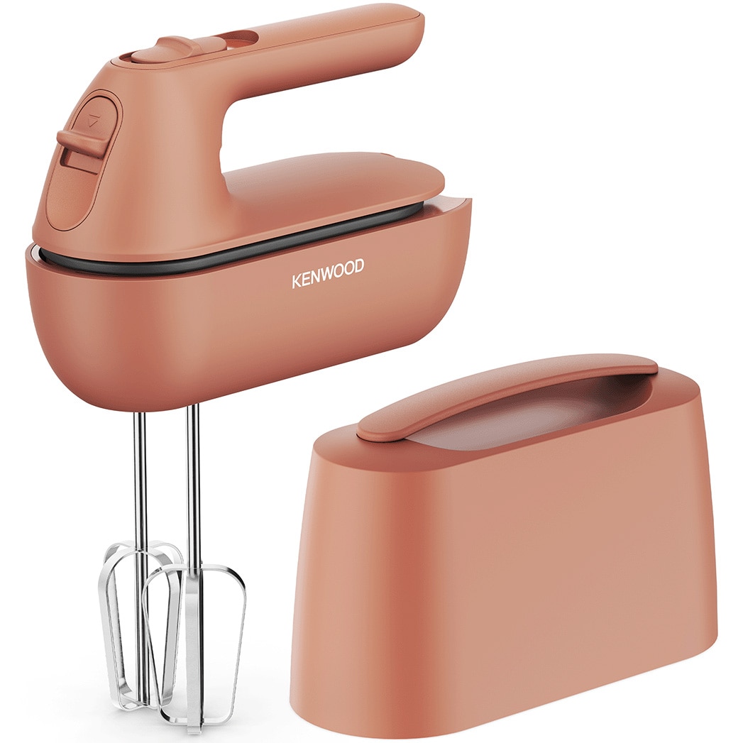 Kenwood QUICKMIX GO HMP40.000RD hand mixer, 350 W, 5 speeds, 2 whisks and 2 stainless steel hooks, measuring spoon, accessory storage case, orange