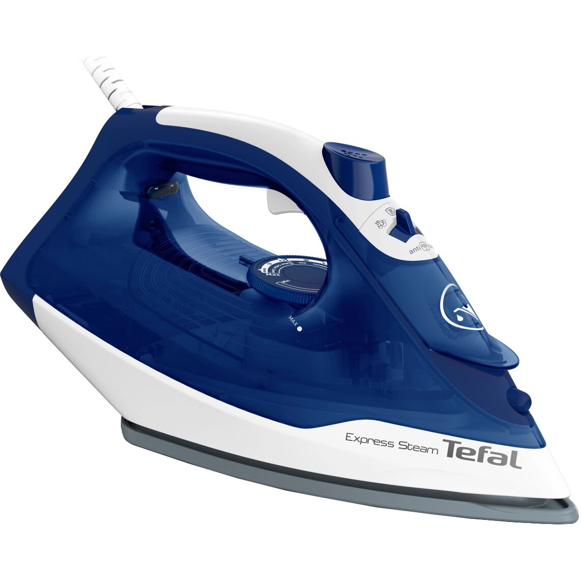 Fier de calcat Tefal Express Steam FV2838E0, 2400W, jet abur 180g/min, functie anticalcar.