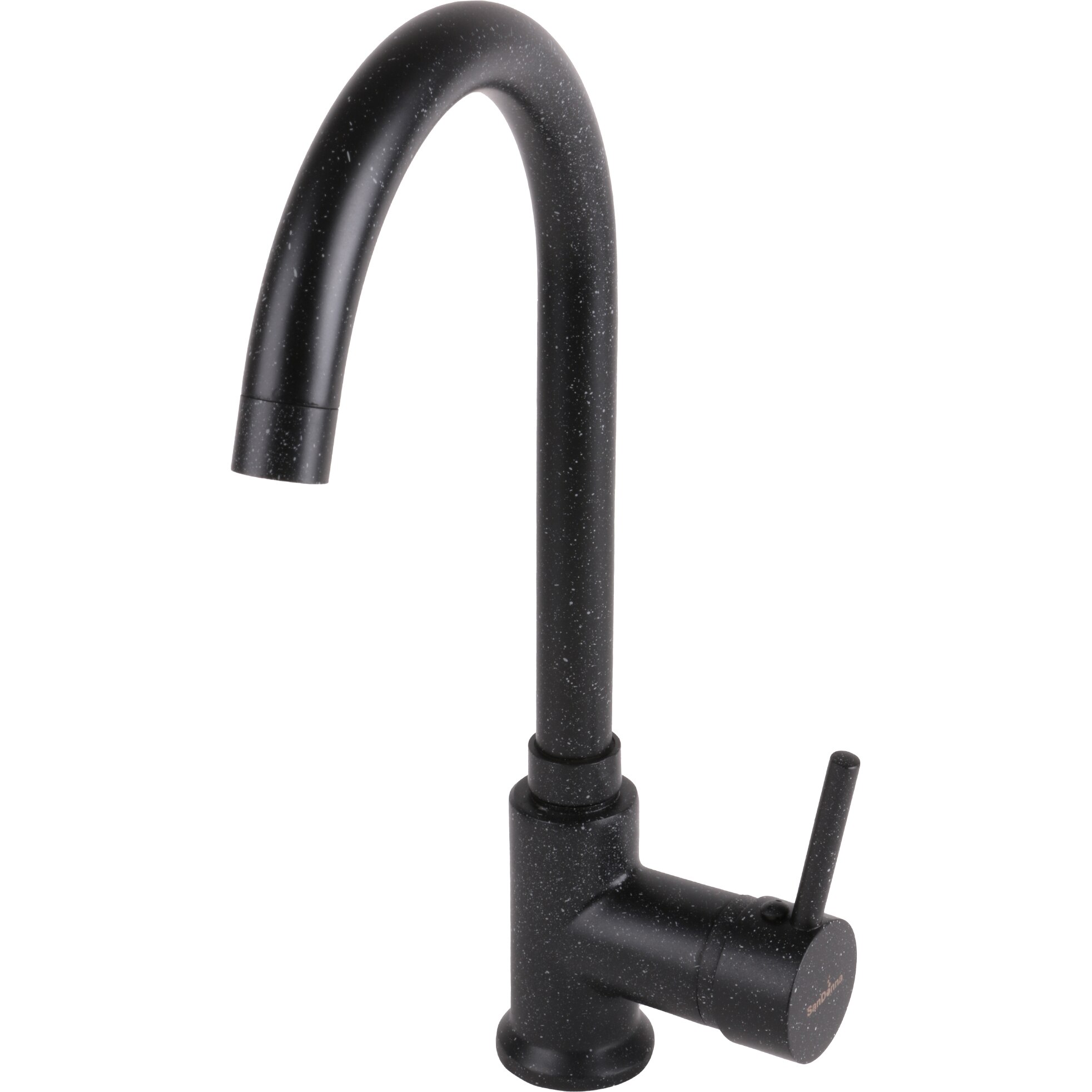 Baterie bucatarie SanDonna F 7073, cu aerator, cartus ceramic, Alama, Negru